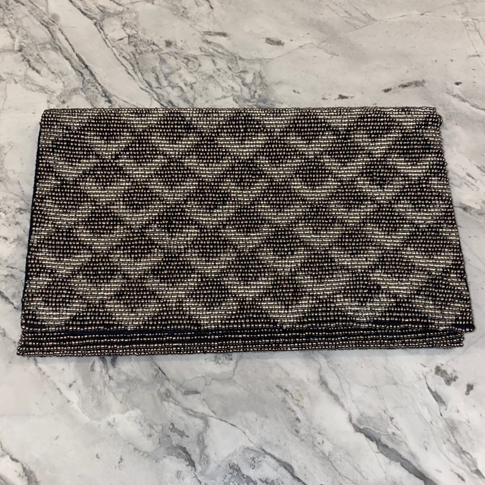 Black & Silver Beaded Evening Bag